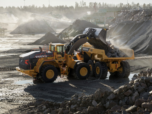 Обои картинки фото техника, фронтальные погрузчики, volvo