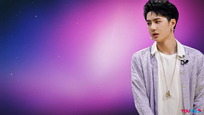 Обои картинки фото мужчины, wang yi bo, актер, певец, рубашка, кулон