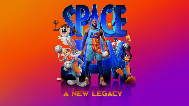 Обои картинки фото space jam,  a new legacy ,  2021 , кино фильмы,  a new legacy, космический, джем, новое, поколение, мультфильм, комедия, фантастика, постер, леброн, джеймс