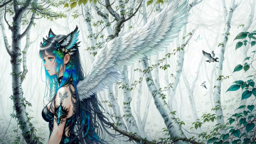 Картинка аниме ангелы +демоны нейросети графика нейроарт ai art нейронные сети рисунки нейро искусство