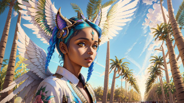 Картинка аниме ангелы +демоны нейросети графика нейроарт ai art нейронные сети рисунки нейро искусство