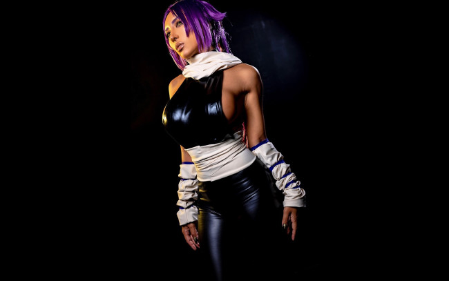 Обои картинки фото девушки, nonsummerjack, образ, костюм, косплей, латекс, пояс, наручи