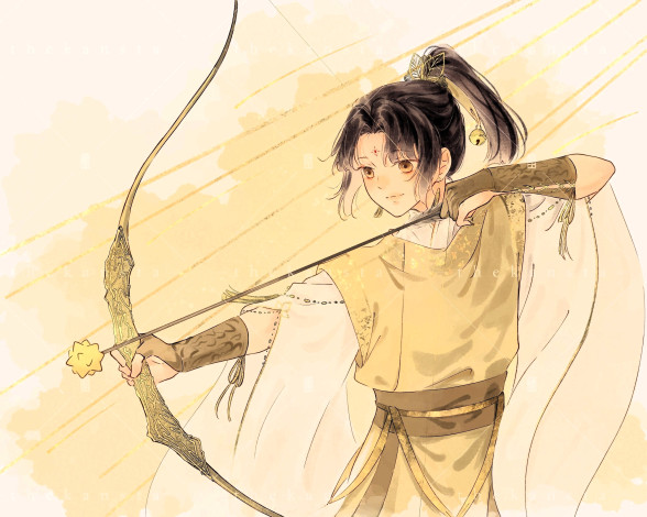Обои картинки фото аниме, mo dao zu shi, цзинь, лин, лук, лучник, стрелы