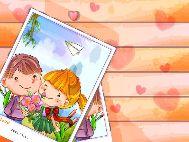 Обои картинки фото рисованные, дети