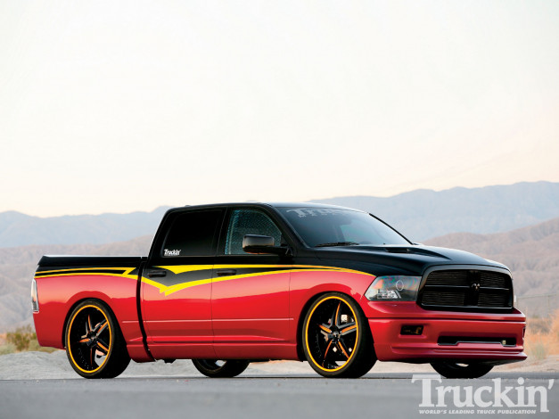 Обои картинки фото 2009, dodge, ram, автомобили, custom, pick, up