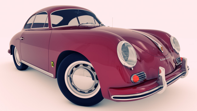 Обои картинки фото автомобили, 3д, 1957, porsche, 356a