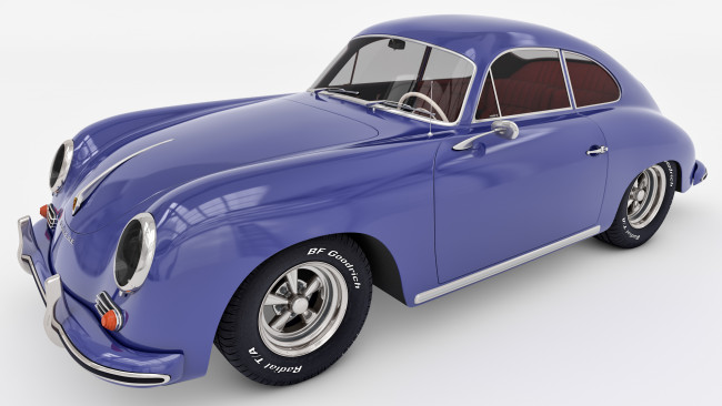 Обои картинки фото автомобили, 3д, 1957, porsche, 356a