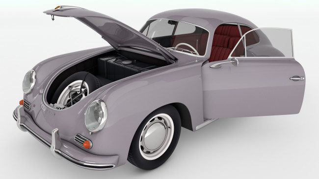 Обои картинки фото автомобили, 3д, porsche, 356a, 1957