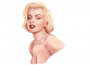 Картинка marilyn+monroe рисованное люди знаменитость взгляд родинка девушка фон