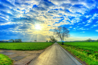 Картинка природа дороги рассвет дорога