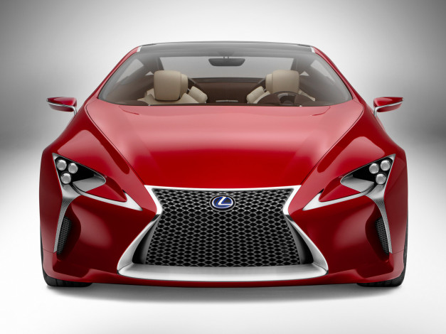 Обои картинки фото lexus lf-lc red concept 2012, автомобили, lexus, 2012, concept, red, lf-lc