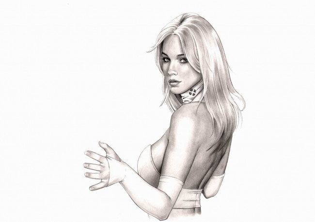 Обои картинки фото рисованное, комиксы, фон, девушка, взгляд