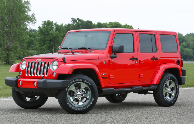 Обои картинки фото jeep wrangler jk sahara 2018, автомобили, jeep, wrangler, 2018, sahara, jk, красный