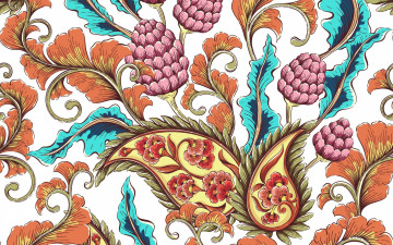 обоя векторная графика, цветы , flowers, текстура, узор, пейсли, белый, фон, цветы