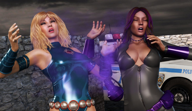 Обои картинки фото 3д графика, фантазия , fantasy, фон, взгляд, девушки