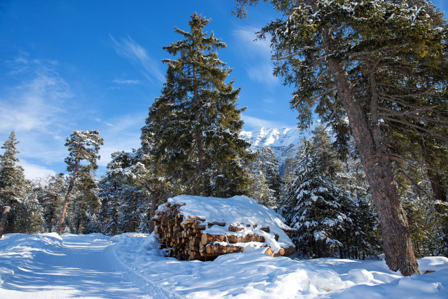 Обои картинки фото природа, зима, простор