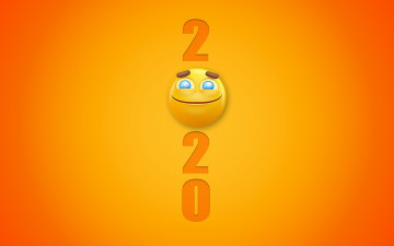 Картинка праздничные -+разное+ новый+год с новым годом 2020 желтый фон художественный год забавный смайл
