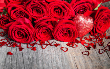 Картинка праздничные день+святого+валентина +сердечки +любовь алые розы сердечки