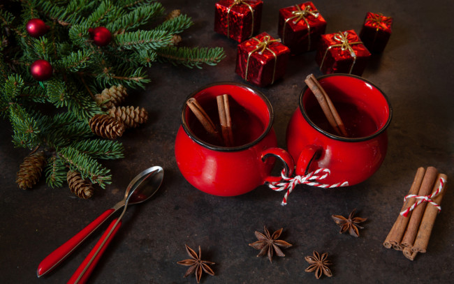 Обои картинки фото праздничные, угощения, глинтвейн, корица, бадьян