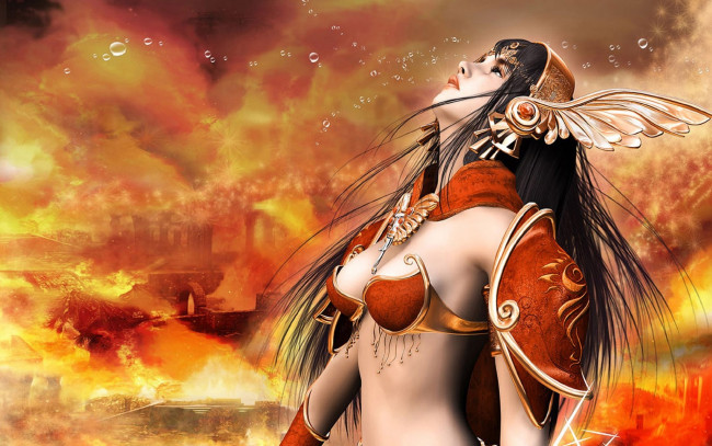 Обои картинки фото видео игры, a3,  age of sovereign , project a3, огонь, костюм, девушка