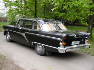 Картинка газ-+13+чайка автомобили газ газ- 13 чайка автомобиль ретро классика чёрный