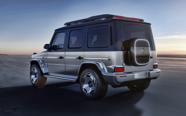 Обои картинки фото автомобили, mercedes-benz, 2021, mercedes, benz, eqg, concept, 4k, вид, сзади, экстерьер, электрический, внедорожник, электромобили, немецкие, мерседес