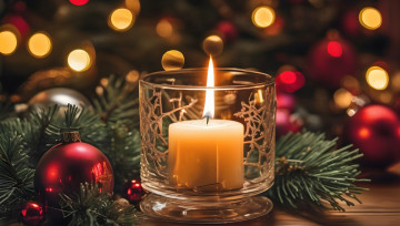 Картинка праздничные новогодние+свечи свеча огонек подсвечник