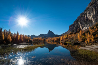 обоя природа, реки, озера, горы, лес, осень, озеро, солнце