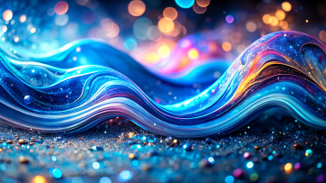 обоя 3д графика, абстракция , abstract, блики, цвета, волна, шарики, песок