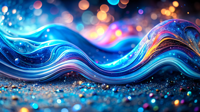 Обои картинки фото 3д графика, абстракция , abstract, блики, цвета, волна, шарики, песок