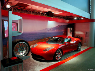 Картинка tesla roadster автомобили