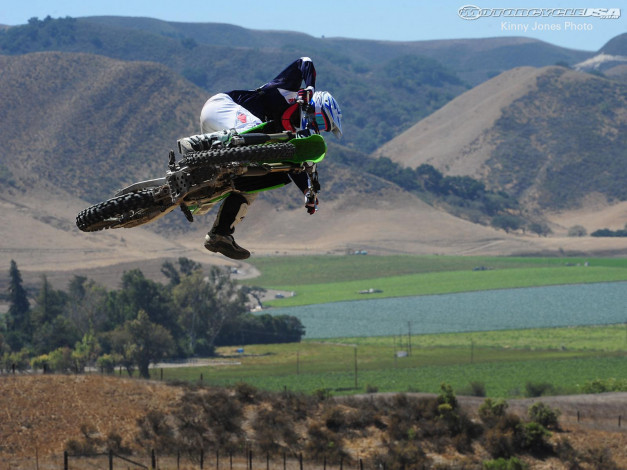 Обои картинки фото 2010, kawasaki, kx250f, спорт, мотокросс