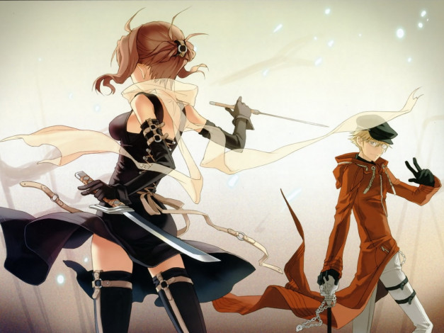 Обои картинки фото аниме, weapon, blood, technology