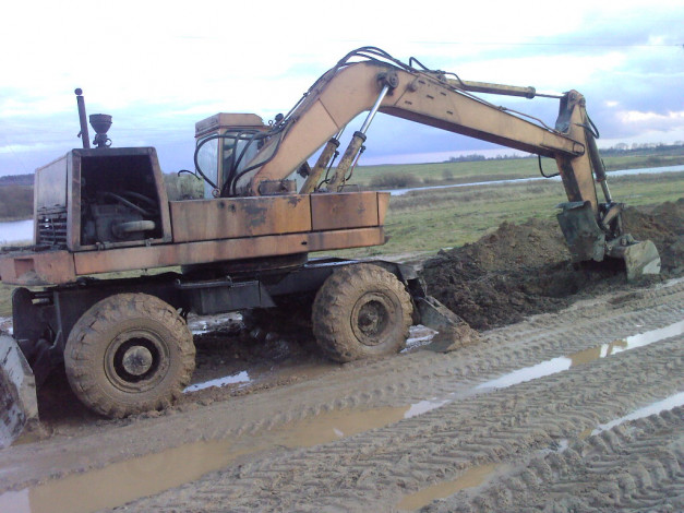 Обои картинки фото техника, экскаваторы