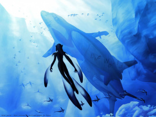 Картинка blue submarine аниме