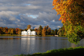 Картинка города санкт петербург петергоф россия архитектура пруд сад небо царское село осень листья пушкин