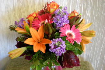 Картинка цветы букеты композиции герберы розы букет