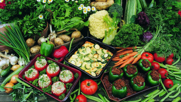 Картинка еда овощи чеснок лук помидоры морковь изобилие