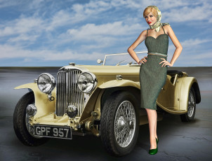 Картинка автомобили 3д девушка автомобиль