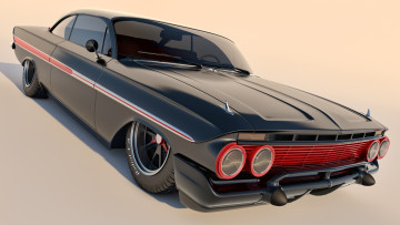 Картинка автомобили 3д coupe chevrolet impala 1961