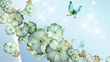 Картинка векторная+графика цветы