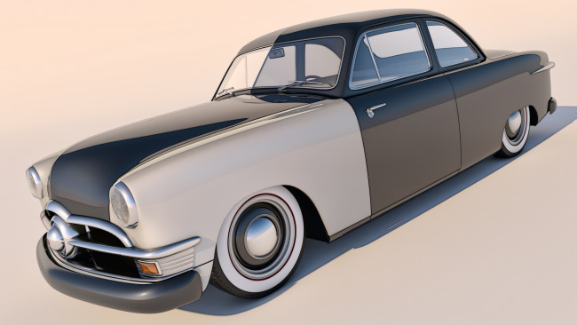 Обои картинки фото автомобили, 3д, 1950, ford, club, coupe