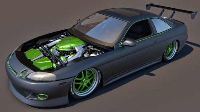 Обои картинки фото автомобили, 3д, lexus, 1997, sc300