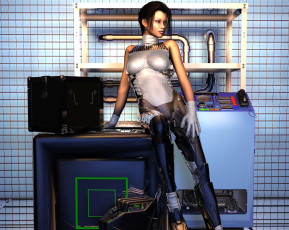 Картинка 3д+графика люди+ people взгляд фон девушка