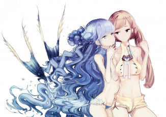 Картинка аниме pixiv+fantasia бикини волосы арт pixiv al-qalam aogiri fantasia фон белый девушки