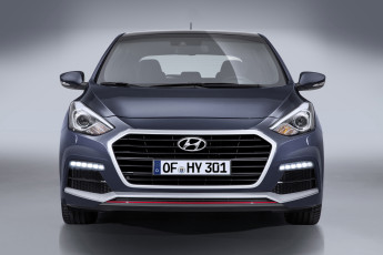 Картинка автомобили hyundai gd 2015г синий turbo 3-door i30