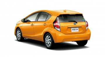 Картинка автомобили toyota aqua желтый 2014г