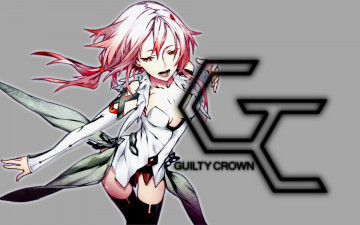 Картинка аниме guilty+crown пение девушка yuzuriha inori перья музыка платье