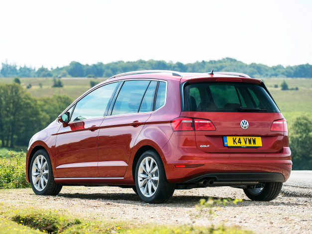 Обои картинки фото автомобили, volkswagen, sv, красный, 2014г, golf