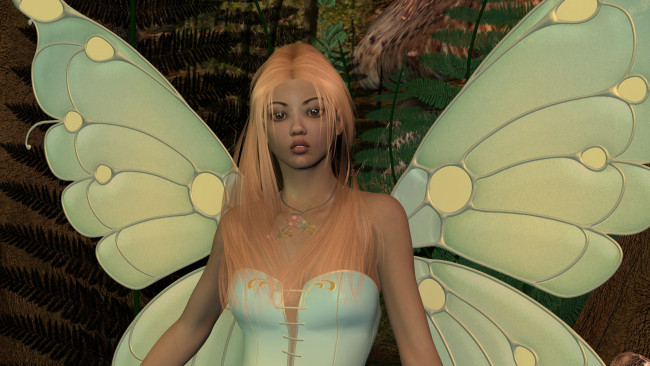 Обои картинки фото 3д графика, эльфы , elves, фея, девушка, взгляд, фон, блондинка